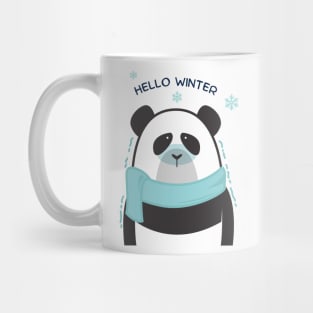 Hello winter - funny panda Mug